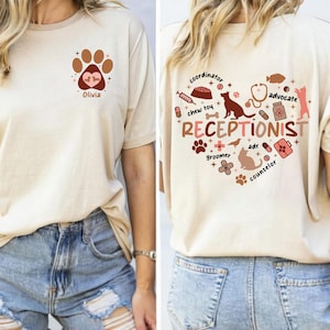 Personalized Vet Receptionist Gift Vet Receptionist Week Gift Vet Receptionist Sweatshirt Dog Lover Vet Assistant