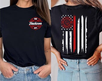 Custom Name Fire Department Shirt, Firefighter T-shirt, Fireman Tee, Gift For Fireman, Fire Dept. Fire Fighter Gift, First Responder Shirt
