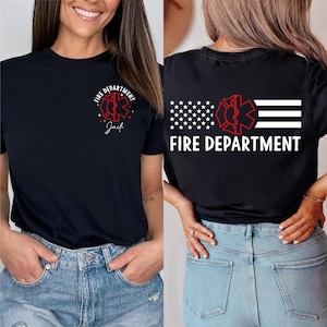 Custom Name Fire Department Shirt, Firefighter T-shirt, Fireman Tee, Gift For Fireman, Fire Dept. Fire Fighter Gift, First Responder Shirt
