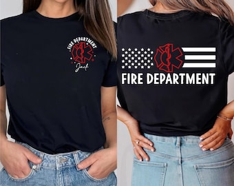 Custom Name Fire Department Shirt, Firefighter T-shirt, Fireman Tee, Gift For Fireman, Fire Dept. Fire Fighter Gift, First Responder Shirt