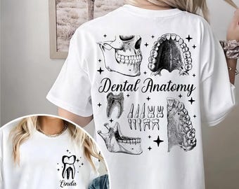 Personalisiertes Mundanatomie-Hemd, Teeth Tooth Sweater, Geschenk für Zahnarzthelferin, Abschlussgeschenk für Zahnarzthelferin, Zahnarztschülerin