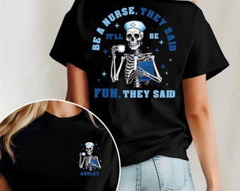 Custom Name Nurse Halloween Shirt, Nursing Spooky Shirt, Pumpkin Nurse Sweatshirt, Witch Nurse School Gift, Be A Nurse Shirt, Nurse Gift