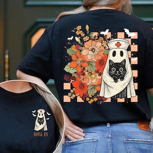 Anpassad retro Halloween Code Boo på akuten sjuksköterska t-shirt, Halloween skräck akuten t-shirt, rolig Halloween akutgåva för sjuksköterskestudent