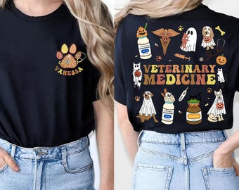 Custom Vet Crew Halloween Shirt, Vet Squad, Vet Receptionist Gift, Vet Assistant, Vet Tech Week Gifts, Veterinary Medicine Shirt, Dog Shirt