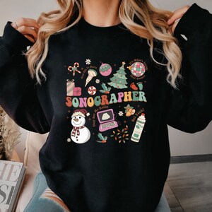 Sonographer Christmas Sweatshirt, Santa&#39;s Favorite Sonographer Shirt, Sonographer Gifts, Ultrasound Tech Shirt,Ultrasound Technologist Shirt