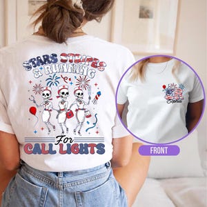 Custom Name 4th of July Er Nurse Shirt, Er Nurse Custom Shirt,Independence Day Shirt,Running for Call Light Shirt,Er Nurse Shirt for Work