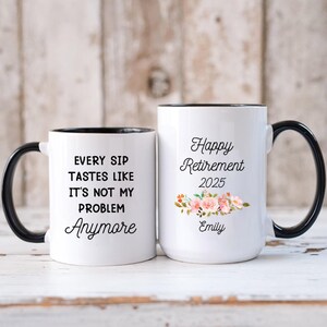 Personalized Retirement Coffee Mug, Happy Retirement Cup,Custom Retirement Gift For Boss Co Worker,Officially Retired Cup For Her