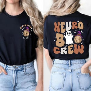 Custom Name Neuro Nurse Shirt, Neurology Halloween Gift, Neuro Boo Crew, Neuro Physical Therapy, Nursing Student Shirt, Halloween Nurse Gift image 2