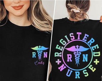 Custom Registered Nurse Shirt, Personalized Name Nurse Shirt, RN Pocket Outfit, RN Grad Tee, New Nurse Outfit, Nurse Gift