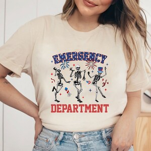 ER Nurse Emergency Department Shirt, 4th Of July Nurse Shirt, Independence Day Nurse Shirt, Nurse Shirt, Skeleton Nurse Shirt