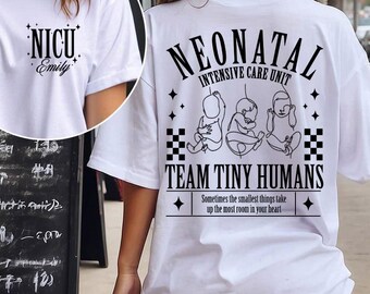 Nom personnalisé chemises d'infirmière de l'USIN, tshirt d'unité de soins intensifs néonatals, cadeau d'appréciation d'infirmière, chemise d'infirmière de bébé, chemise de Nicu, cadeau pour Nicu