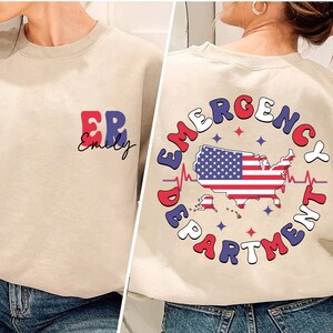 Custom Name ER Nurse Emergency Department Shirt, 4th Of July Nurse Shirt, Independence Day Nurse Shirt, Er Nurse Shirt, Nurse Gift