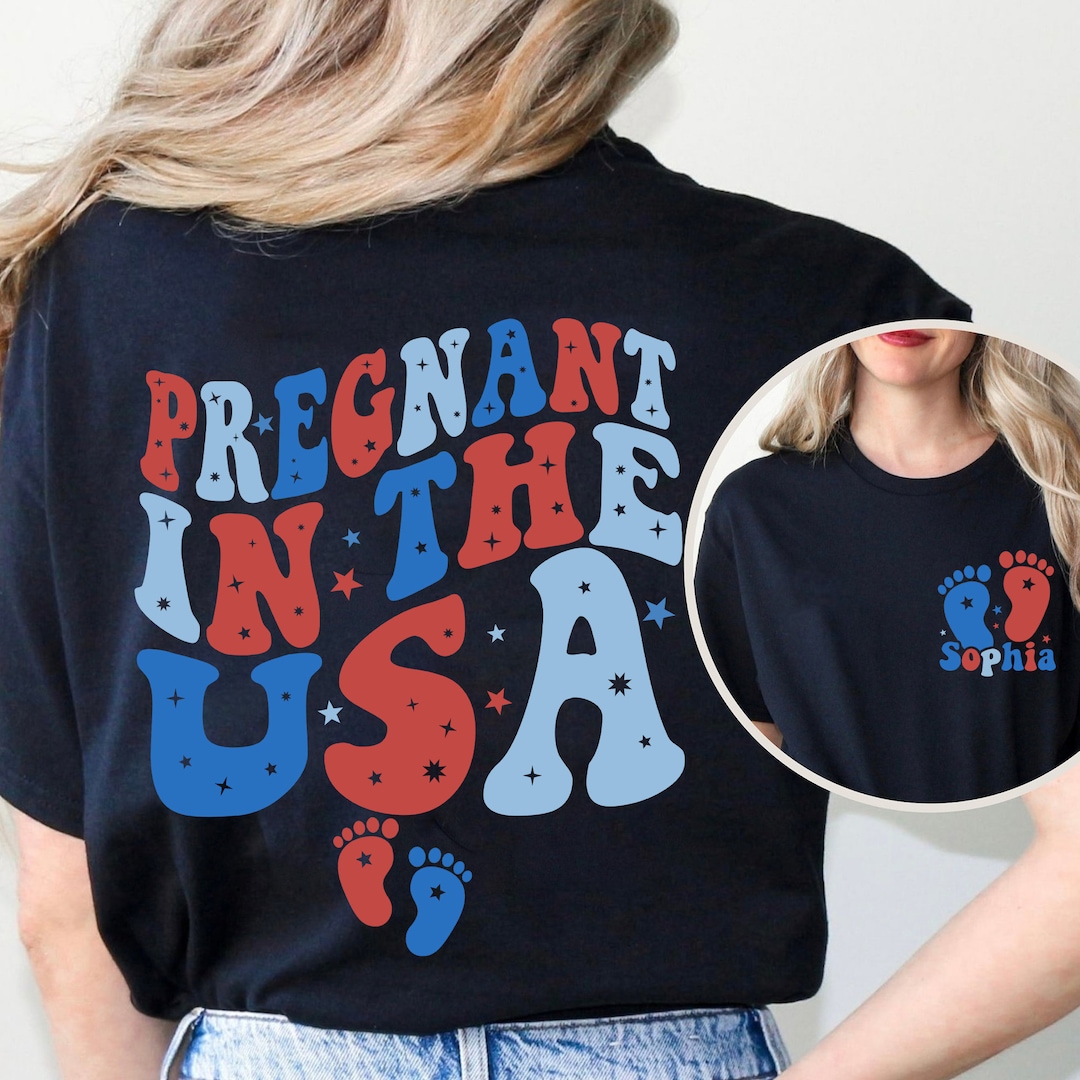 Funny 4th of July Customized Pregnancy Reveal Shirt,july 4th Pregnancy ...