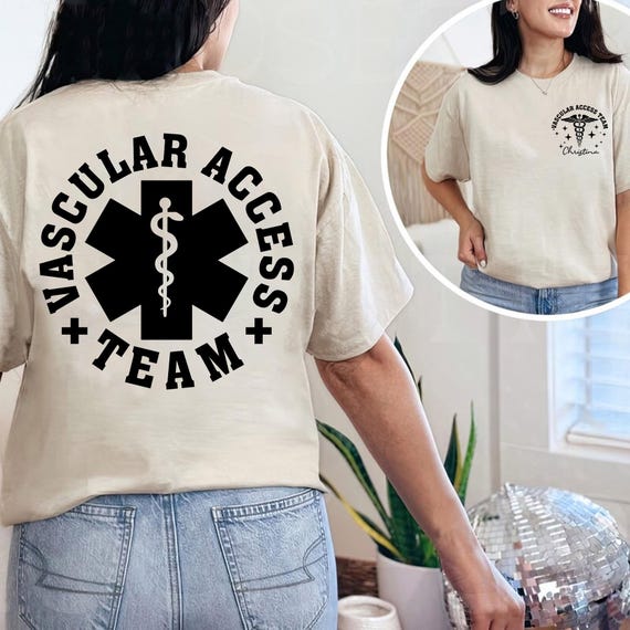 Custom Name Vascular Access Nurse Shirt, VAT Team Shirts,Infusion Nurse Shirt,PICC Nurse Tee,PICC Line Registered Nurse,Nurse Shirt for Work