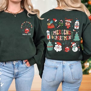 Chemise de Noël du service des urgences infirmière personnalisée