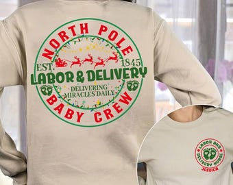 Custom Name Labor and Delivery Nurse Christmas Shirt, L&D Nurse Tee, Christmas Labor and Delivery Crew Shirt