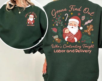 Chemise de Noël personnalisée d'infirmière de travail et d'accouchement, chemise d'hiver d'infirmière de travail et d'accouchement de père Noël, chemise de L&D de Noël de bohème