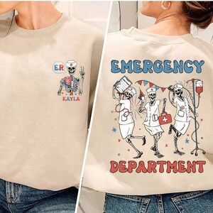Personalized ER Nurse Emergency Department Shirt, 4th Of July Nurse Shirt, Independence Day Nurse Shirt, Custom Name Nurse Shirt, Nurse Gift