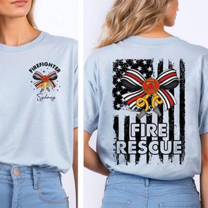 Custom Name Firefighter Shirt,Coquette Firefighter Shirt,Retro Firefighter Shirt,Cute Firefighter Shirt,Firefighter Gift,Women&#39;s Firefighter