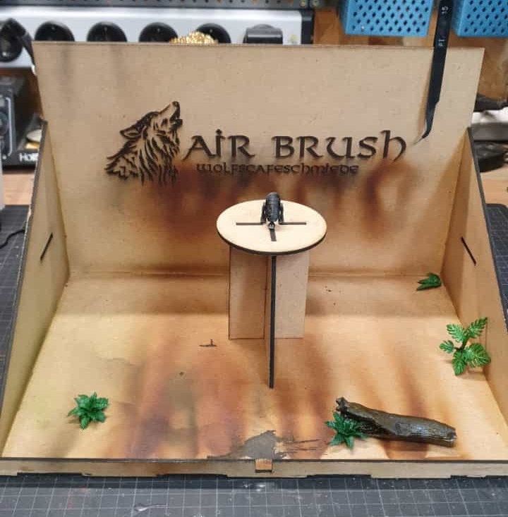 Lighted Airbrush Paint Spray Booth With Exhaust Fan, Portable