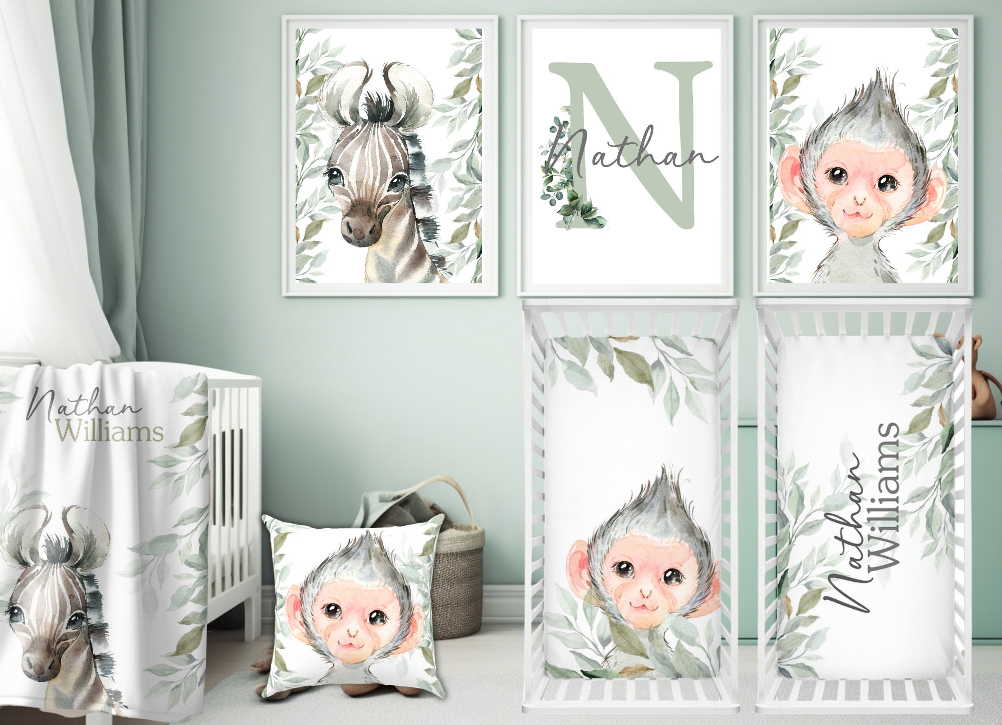 Monkey crib sheets hot sale