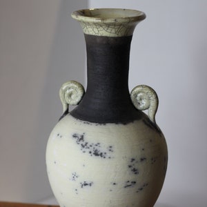Jane Bridger Raku Studio Pottery Vase – Signed Classical Form, 30cm