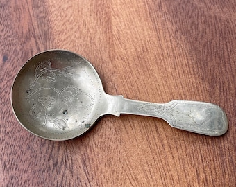 George III Caddy Spoon by William Parkin Sheffield c.1815 Silver Plate