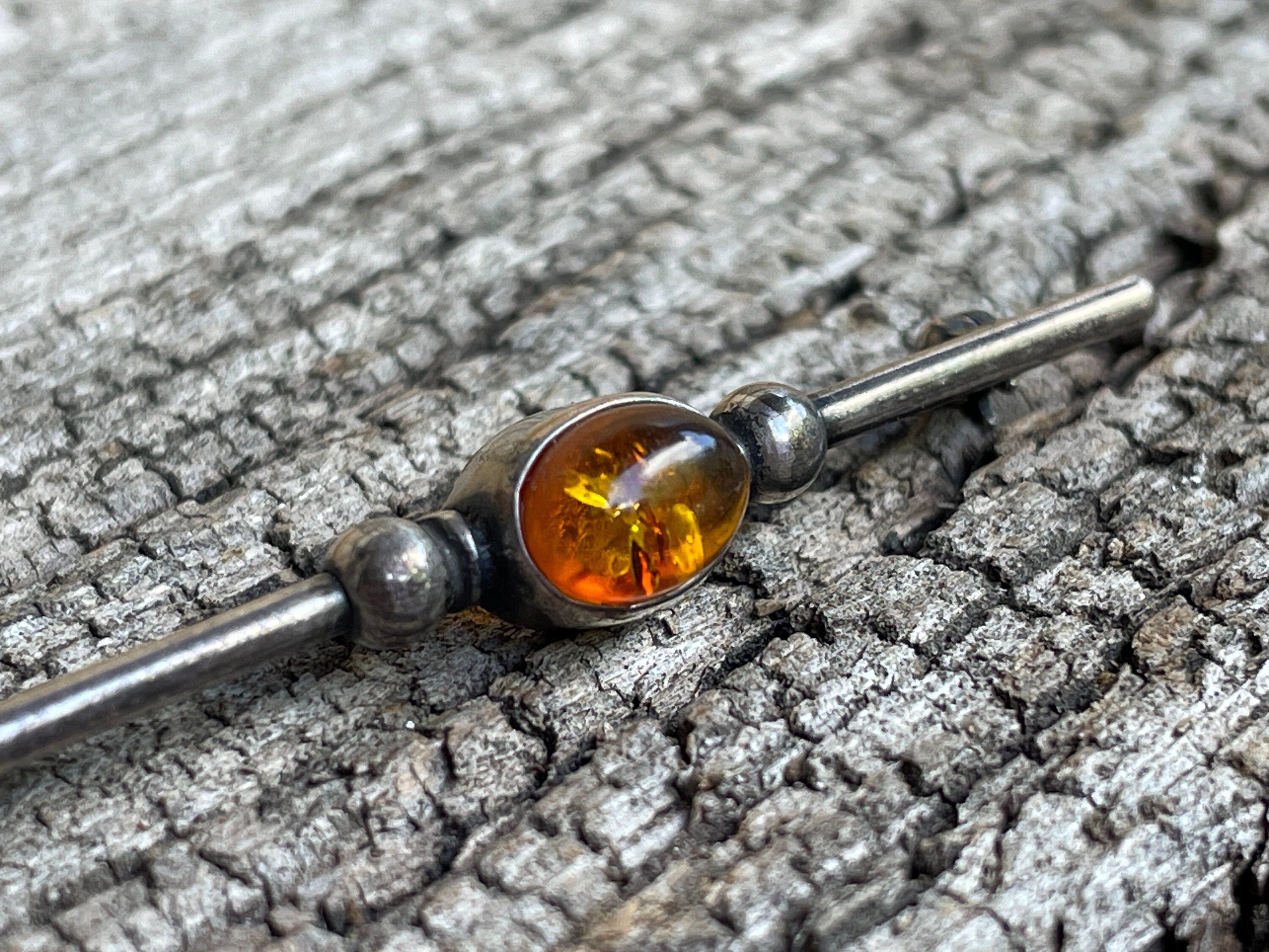 Broche Femme En Ambre Et Argent 925 - Bijou Artisanal Multicolore | Broche Ambre Naturelle Argent Sterling