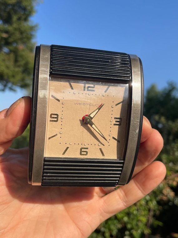 Vintage Westclox Travel Alarm Clock – Art Deco Tambour Case