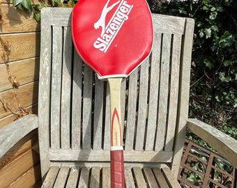 Vintage houten Slazenger Demon tennisracket uit de jaren 70, medium 4 Powerflex frame