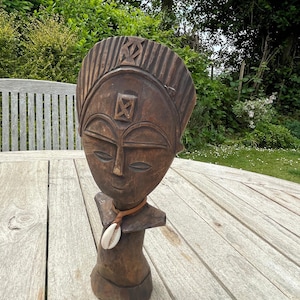 Vintage Akua&#39;ba Fertility Figure – Ashanti Ghana – Hand Carved Tribal Art – African Wooden Statue