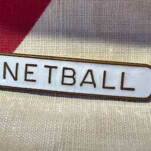 A Vintage NETBALL Enamel and Brass Pin Badge  44mm Wide