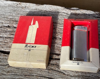 Vintage Marksman cigarette gas lighter new old in original box 7.5cm tall c1960&#39;s