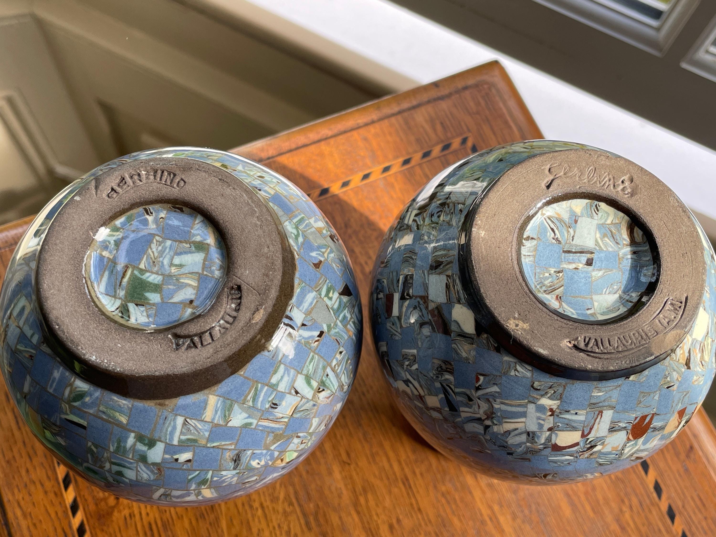 Signed Gerbino Mosaic Vases, Vallauris France Studio Pottery - Etsy