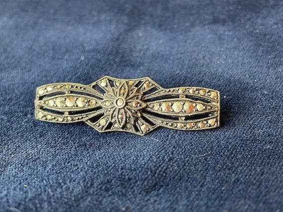 Antique French depose Bar brooch 1920's with unus… - image 2