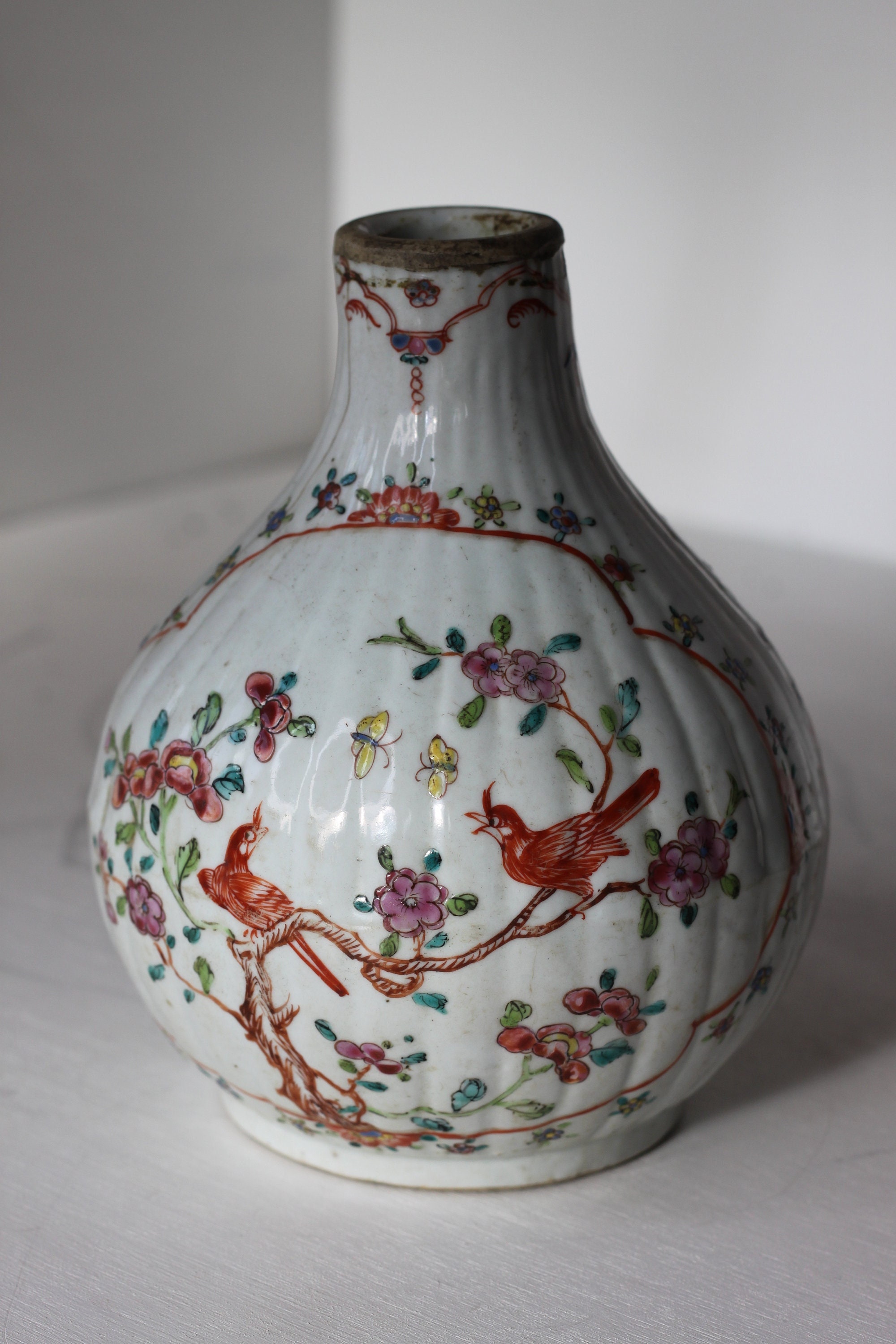 中国粉彩瓶 – 鳥花文様 – 清朝様式磁器 - Etsy 日本