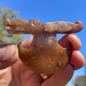 Chinese Jade Zhang Blade – Nephrite Ritual Carving with Dragon Motif – Archaistic 7.5cm
