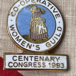 Rare 1993 Co-operative Women&#39;s Guild Centenary Enamel Badge – Working Class Feminist History – Vintage Collectible Pin