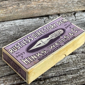 Pennini per penna - Scatola aperta d'epoca di pennini Rustless Directory di Hinks, Wells & Co. - 128 pennini n. 2657