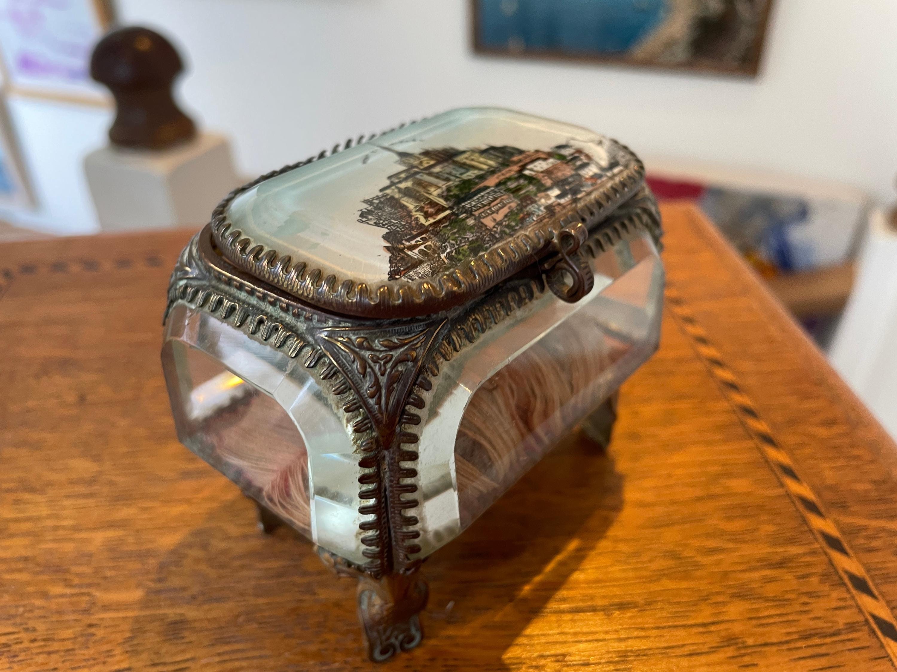 French Souvenir Glass Box - Etsy