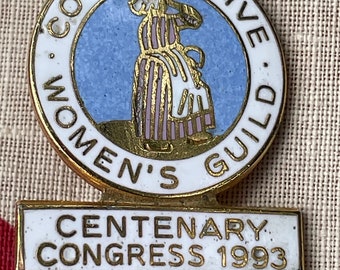 A Co-Operative Women's Guild Centenary Congress 1993 Enamel Badge 3cm Tall