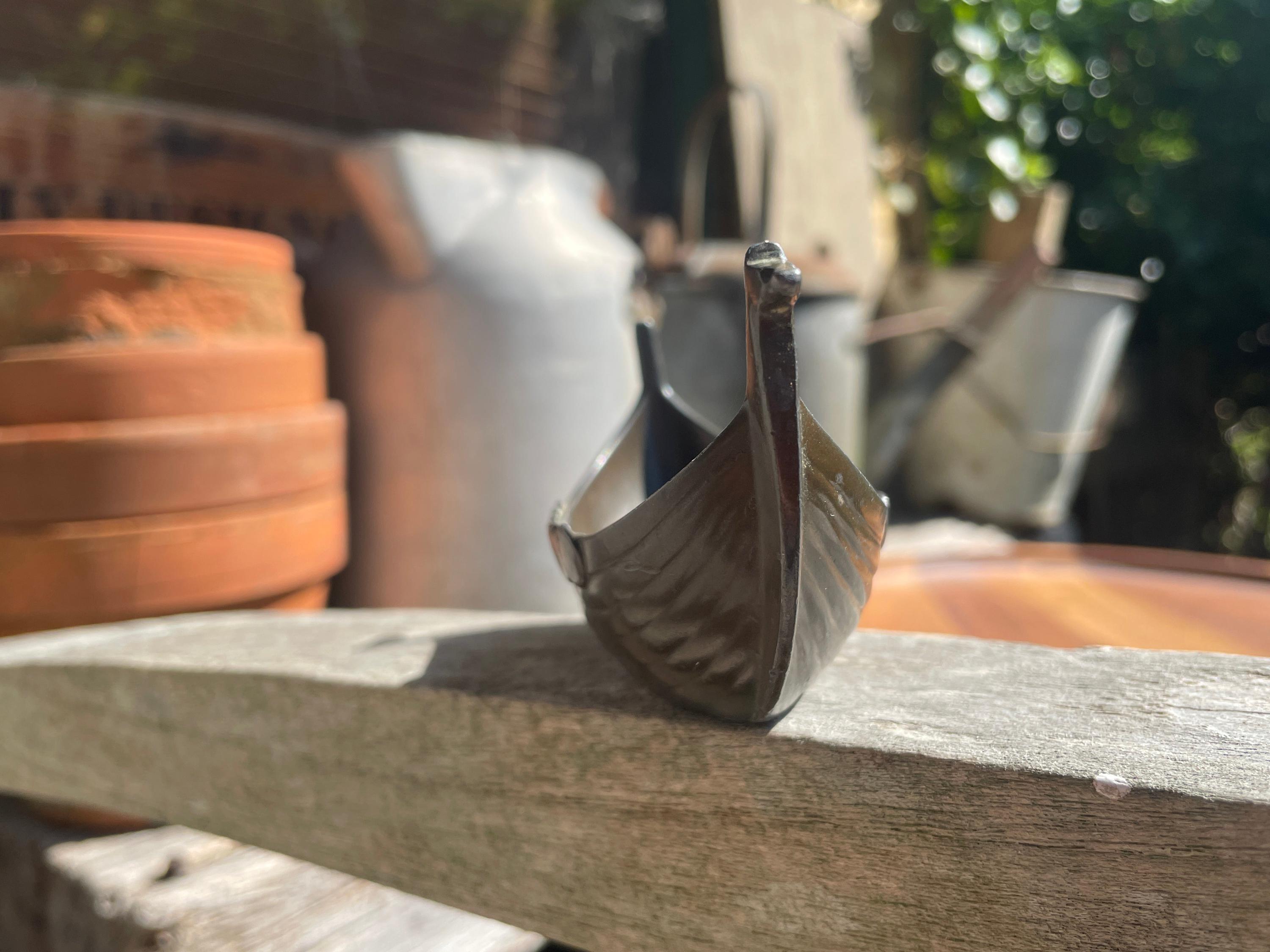 Vintage Just Andersen Viking Ship – Danish Cast Metal Longboat