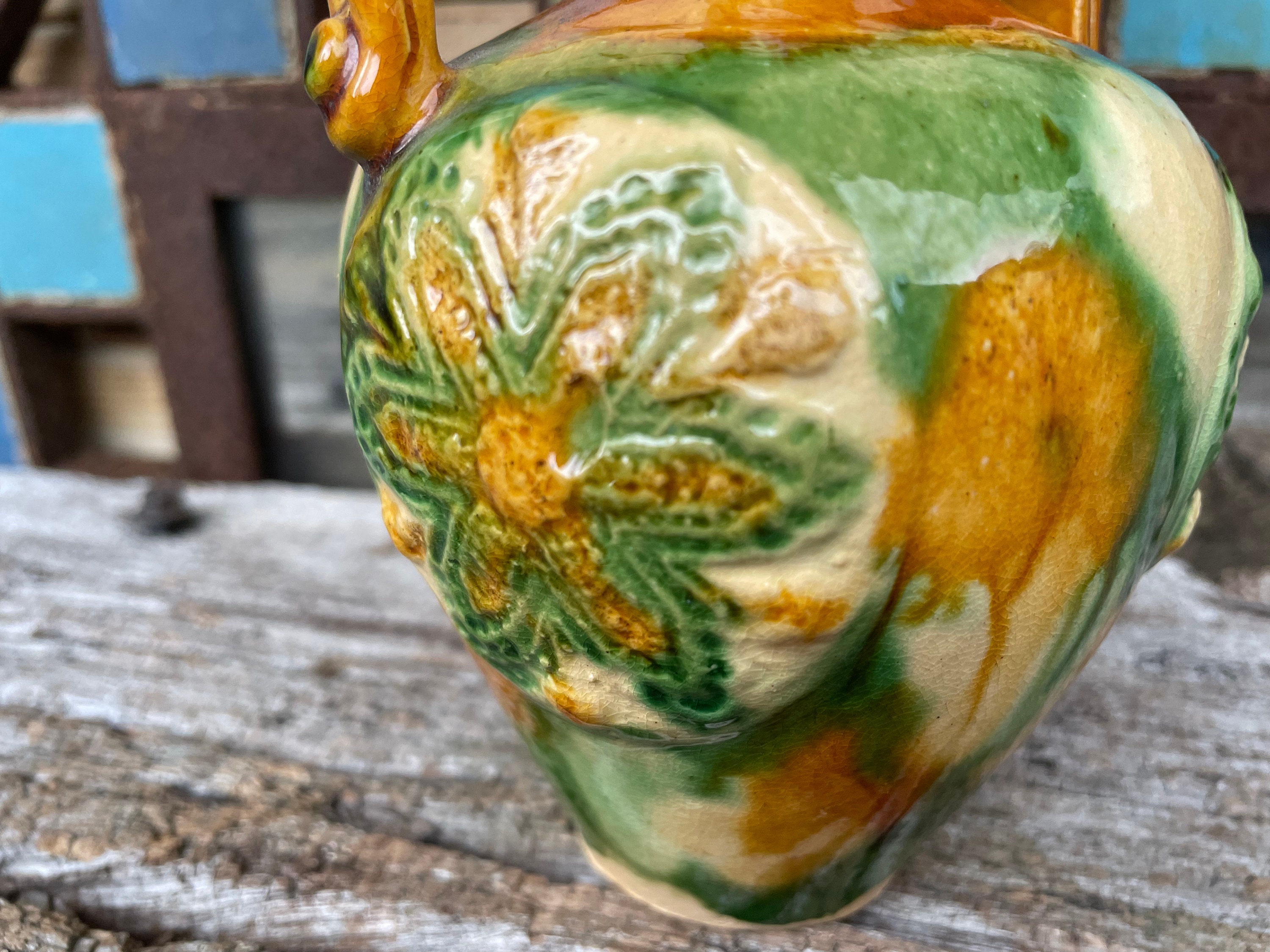 ヴィンテージ中国三彩釉陶器唐代デザイン花瓶 高さ18cm - Etsy 日本