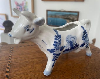 Petit Pot à Lait Et Crémier En Céramique Delf Blue, Peint à La Main, Style Artisanal Vintage
