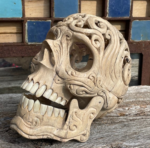 Intricately Hand Carved Buffalo Skulls with Spirals Intricately Hand Carved Buffalo Skulls with Spirals