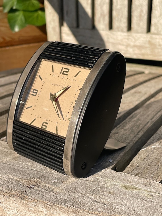 Vintage Westclox Travel Alarm Clock – Art Deco Tambour Case