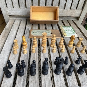 Jeu D'échecs Ancien Barleycorn - Fabrication Royaume-Uni - XIXème Siècle