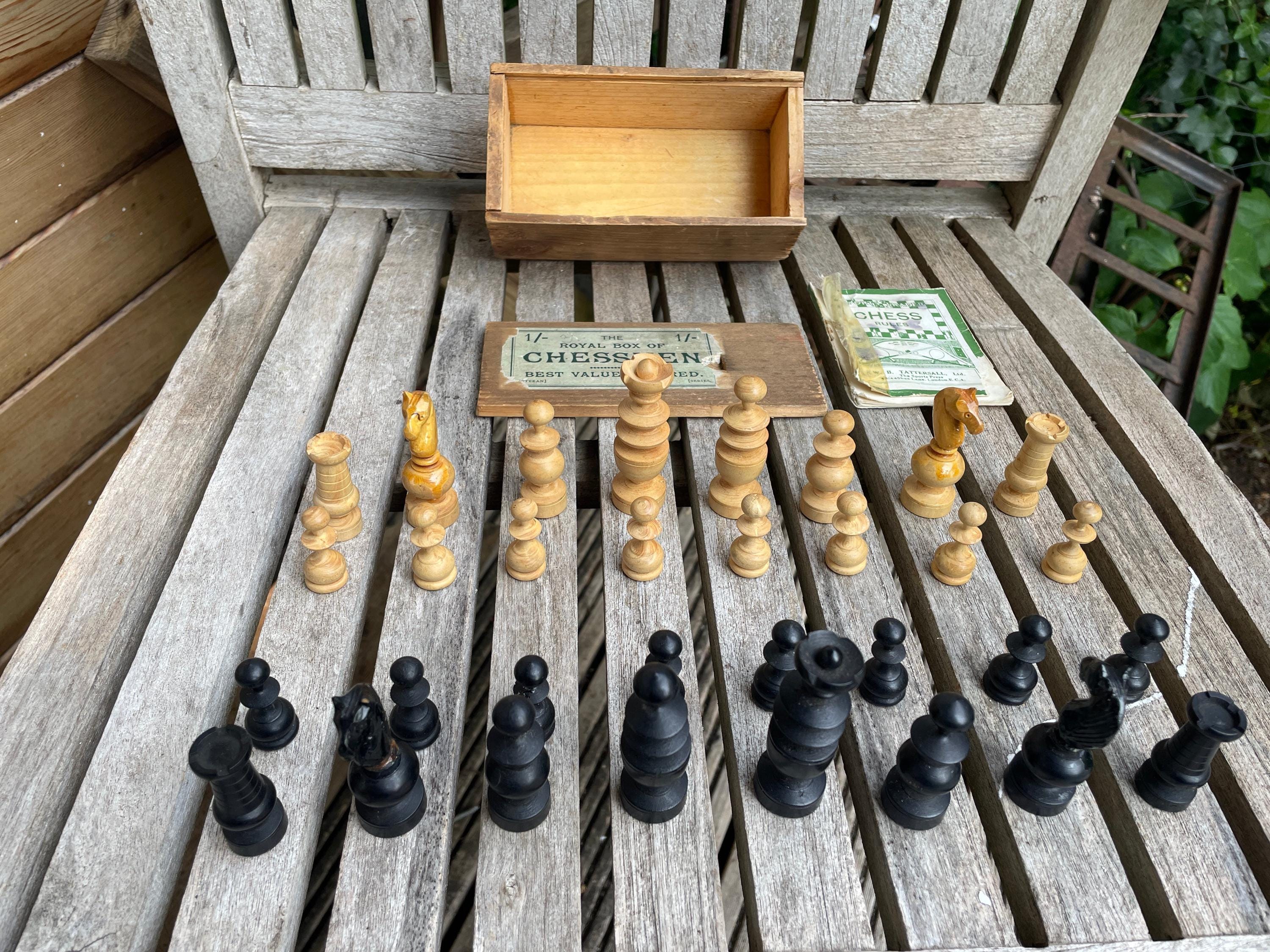 Jeu d'échecs style Barleycorn, os, Allemagne, XIXe s / Barle 250