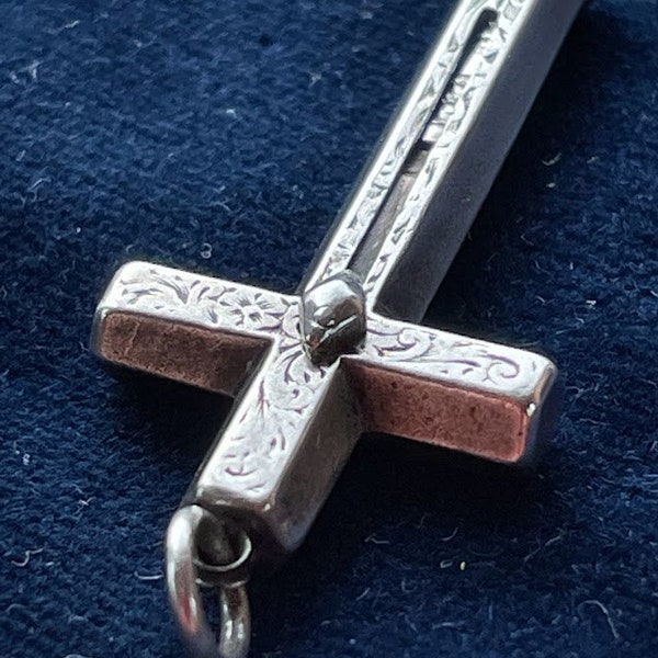 A  Rare Sampson Mordan Silver Propelling Pencil in the Form of a Cross Pendant Signed Mordan and in Superb Condition