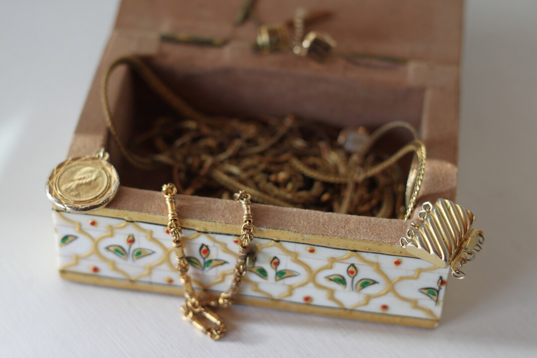 A Jewellery Box Full of Gold Metal Jewellery Including Etsy UK